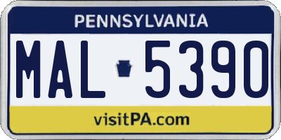 PA license plate MAL5390