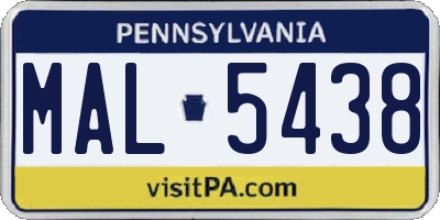 PA license plate MAL5438