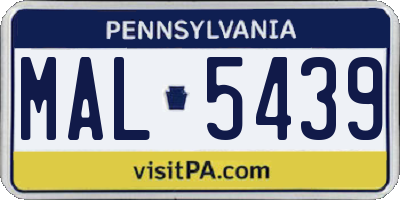PA license plate MAL5439