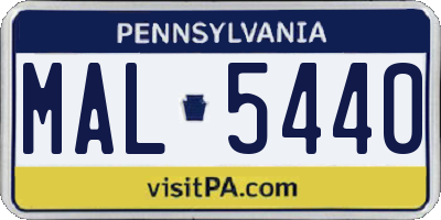 PA license plate MAL5440