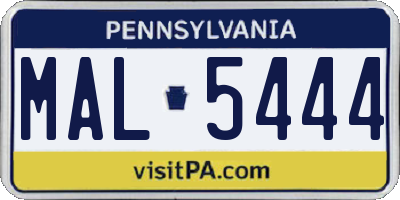 PA license plate MAL5444