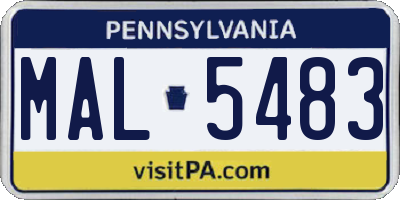 PA license plate MAL5483