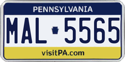 PA license plate MAL5565