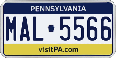 PA license plate MAL5566