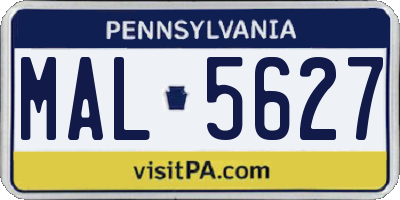PA license plate MAL5627