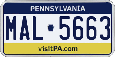 PA license plate MAL5663