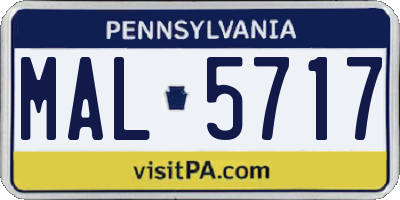 PA license plate MAL5717