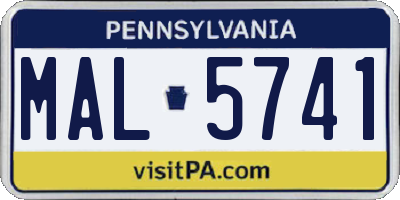 PA license plate MAL5741