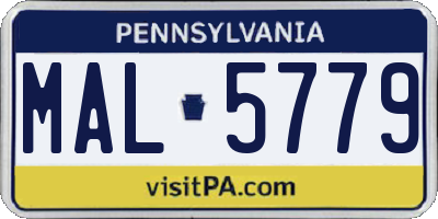 PA license plate MAL5779