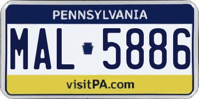 PA license plate MAL5886