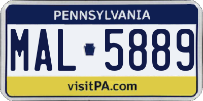 PA license plate MAL5889