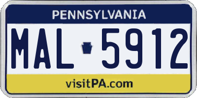 PA license plate MAL5912