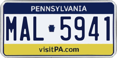 PA license plate MAL5941