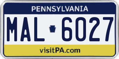 PA license plate MAL6027