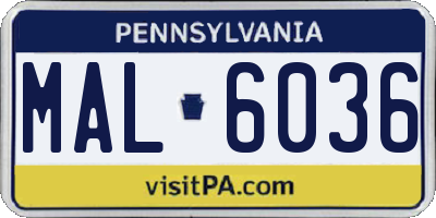PA license plate MAL6036