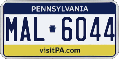 PA license plate MAL6044