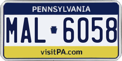 PA license plate MAL6058