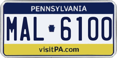 PA license plate MAL6100