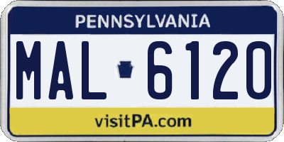 PA license plate MAL6120