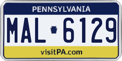 PA license plate MAL6129
