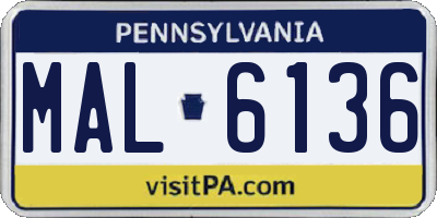 PA license plate MAL6136