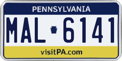 PA license plate MAL6141