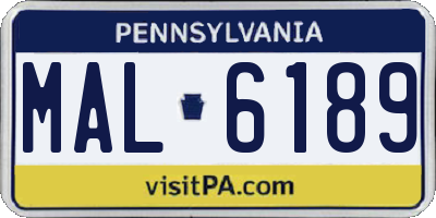 PA license plate MAL6189