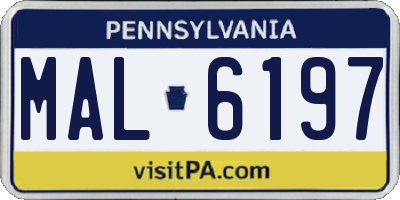 PA license plate MAL6197