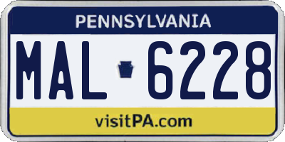 PA license plate MAL6228