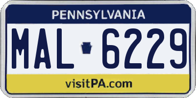 PA license plate MAL6229