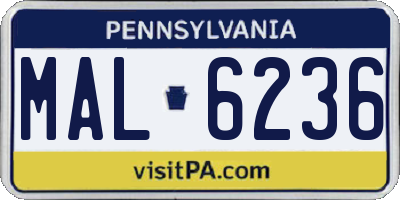 PA license plate MAL6236