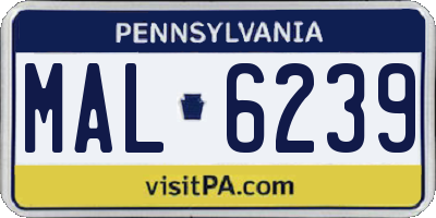 PA license plate MAL6239