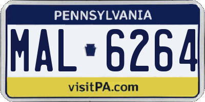 PA license plate MAL6264