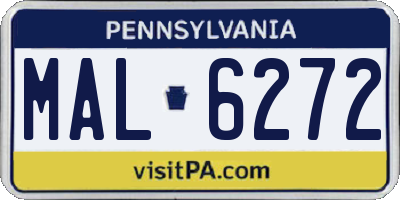 PA license plate MAL6272
