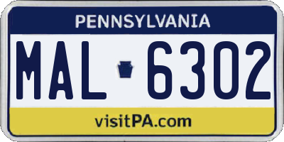 PA license plate MAL6302