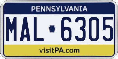 PA license plate MAL6305