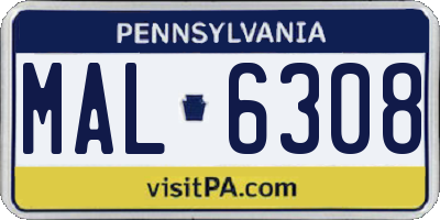 PA license plate MAL6308
