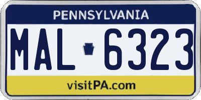 PA license plate MAL6323