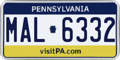 PA license plate MAL6332