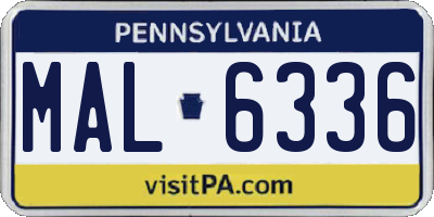 PA license plate MAL6336