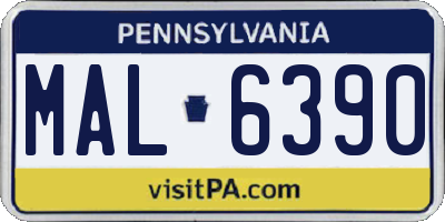 PA license plate MAL6390