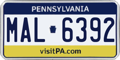 PA license plate MAL6392