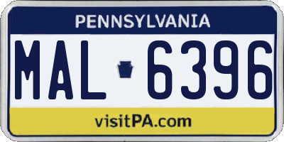 PA license plate MAL6396