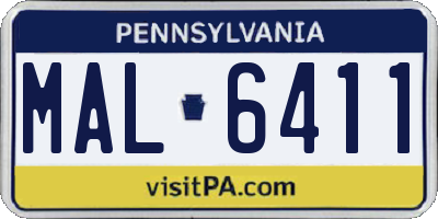 PA license plate MAL6411