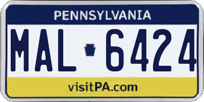 PA license plate MAL6424