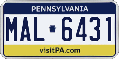 PA license plate MAL6431