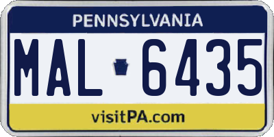PA license plate MAL6435