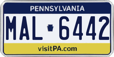 PA license plate MAL6442
