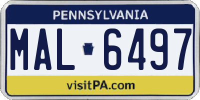 PA license plate MAL6497