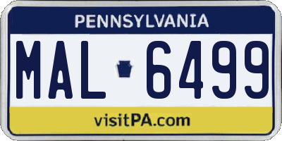 PA license plate MAL6499